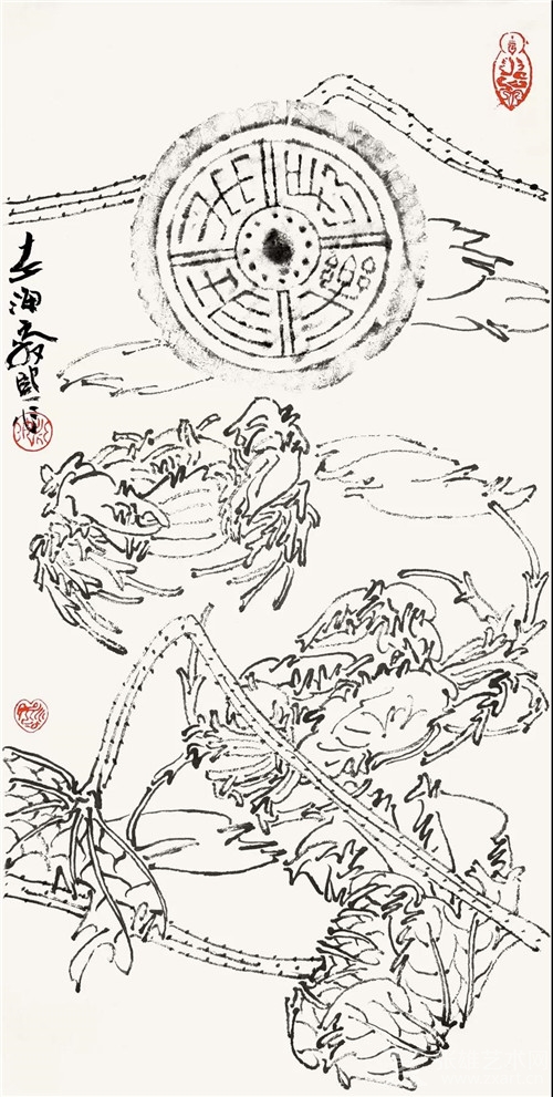 姚舜熙｜拓古墨今·;国画名家瓦当拓片小品展?清河
