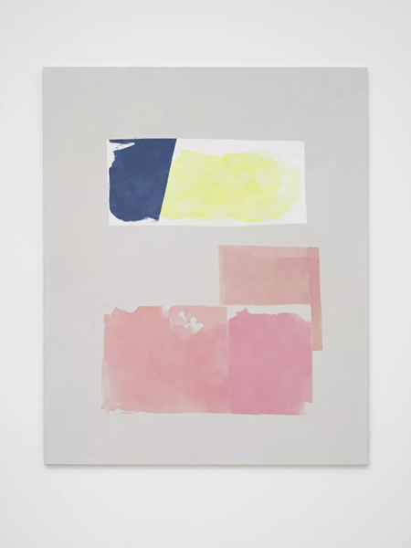 Peter Joseph,《Dark Blue, Lemon and Pink》, 2017,布面丙烯，尺寸: 137.2 x 111.8 厘米，摄影:  Jack Hems ? Peter Joseph