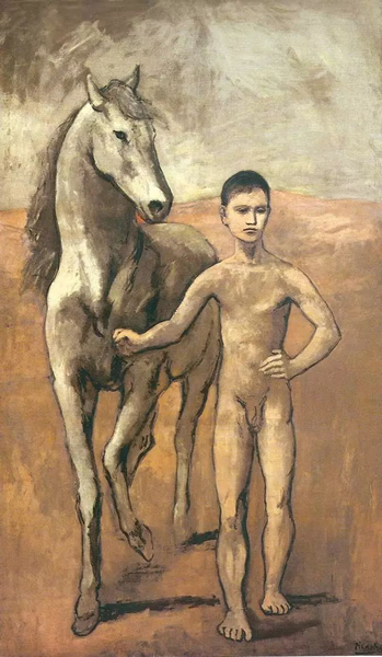 《牵马的男孩》，1905-1906年，220.6 × 131.2 cm，布面油画 