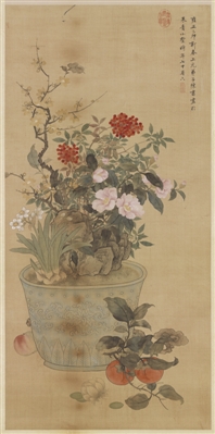 台北故宫举办“百卉清供——瓶花与盆景画特展”
