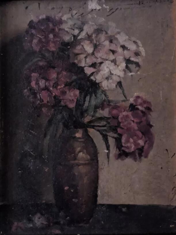 谢投八 瓶花 （24X19cm）1931年（私人收藏）