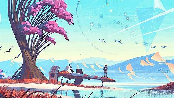 V&A展览中对2016年游戏《无人深空》的呈现。图片来源：HELLO GAMES LTD