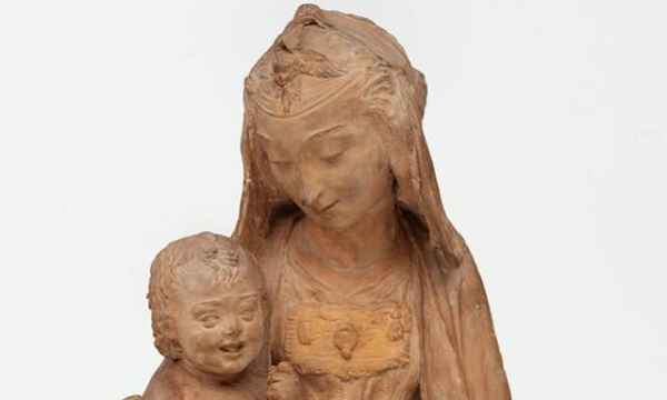 《圣母与微笑的圣婴》局部