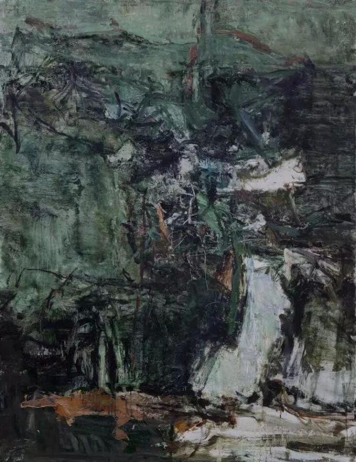 屠宏涛，茂盛松林，布面油画，130×100厘米，2015年