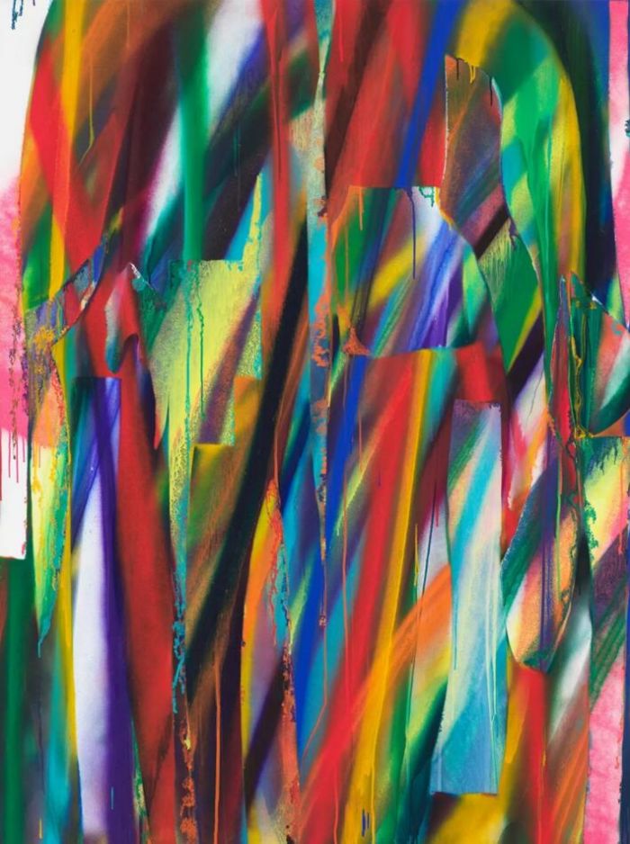 Katharina Grosse,Untitled,201 x 150 cm, Acrylic on canvas, 2018