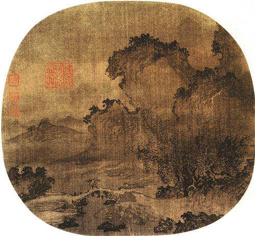  南宋江参《日暮归渔图》，现藏于美国波士顿艺术博物馆