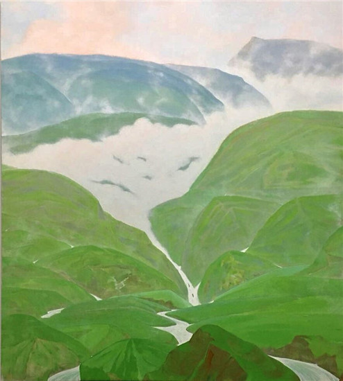 肖谷作品亮相进博会，绿水青山，能不忆江南？