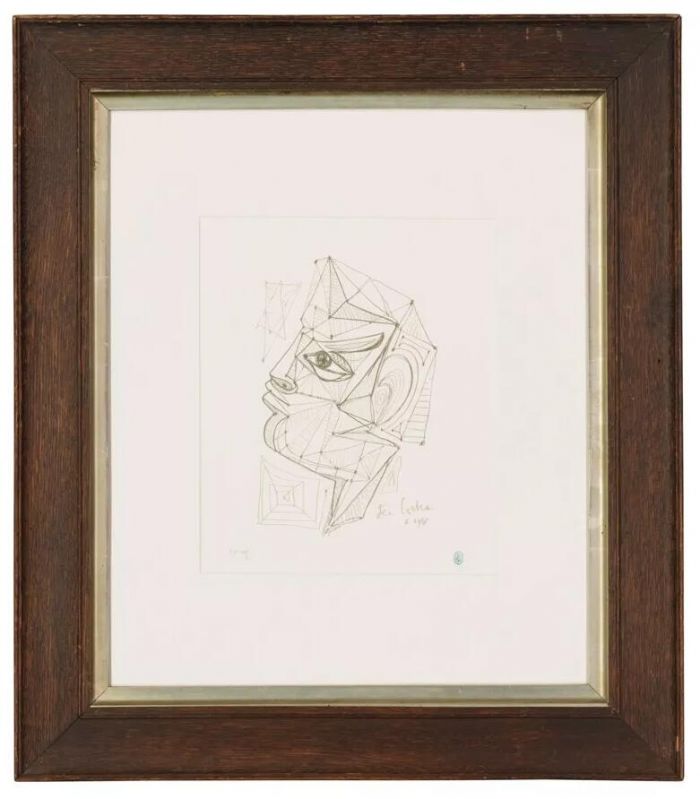让?谷克多（1889-1963）《无题(男士侧面头像)》，270 x 165 mm.，连框 400 x 300 mm.，估价：100-200英镑。将于3月8至15日在佳士得伦敦乔治·迈克尔艺术珍藏网上拍卖呈献