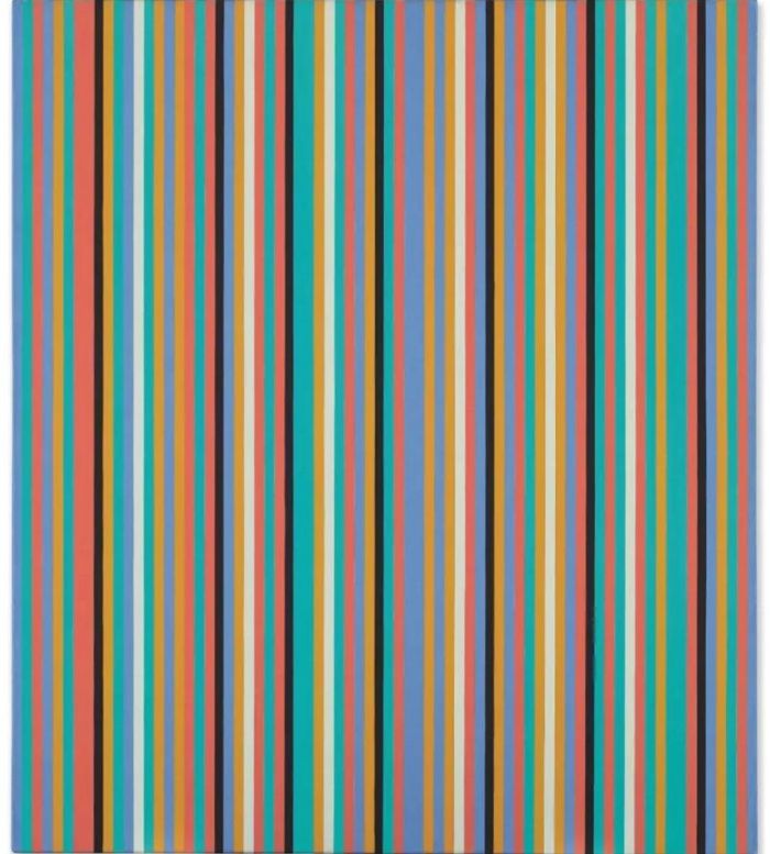 布里奇特·莱利（1931年生）《鸣鸟》，油彩 麻布，106.7 x 91.4 cm.，1982年作。估价：400,000 - 600,000英镑。将于3月14日在佳士得伦敦乔治·迈克尔艺术珍藏晚间拍卖呈献