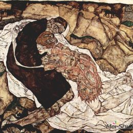 埃贡·席勒高清作品《斜卧的女人》