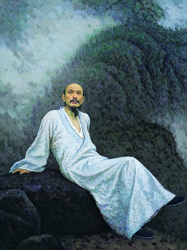 靳尚谊 (b.1934) 画僧髡残 布面油画