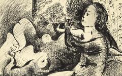 法媒：毕加索罕见画作拍出近30万欧元 用钢笔和中国水墨创作