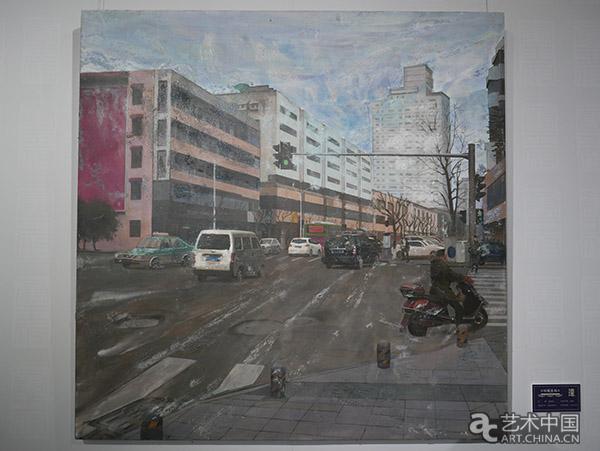 《环城东路》夏理斌 120×120cm 布面坦培拉 2018年